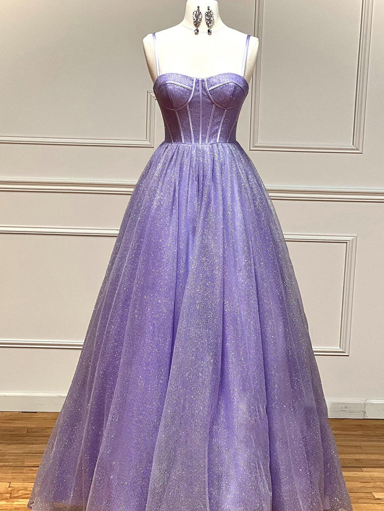 Julissa |A Line Glitter Tulle Prom Dress with Pockets - Prom Dress - DYAVOR®