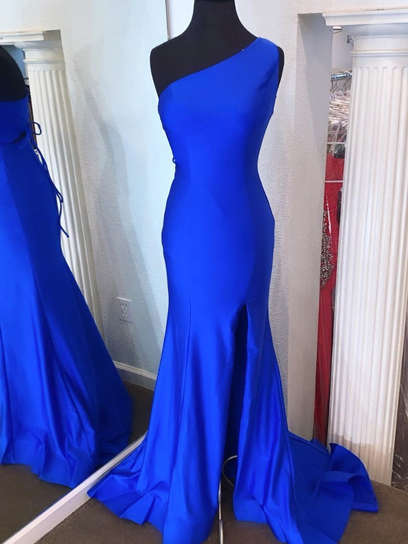 Pink Mermaid One Shoulder Long Prom Dress - Prom Dress - DYAVOR®