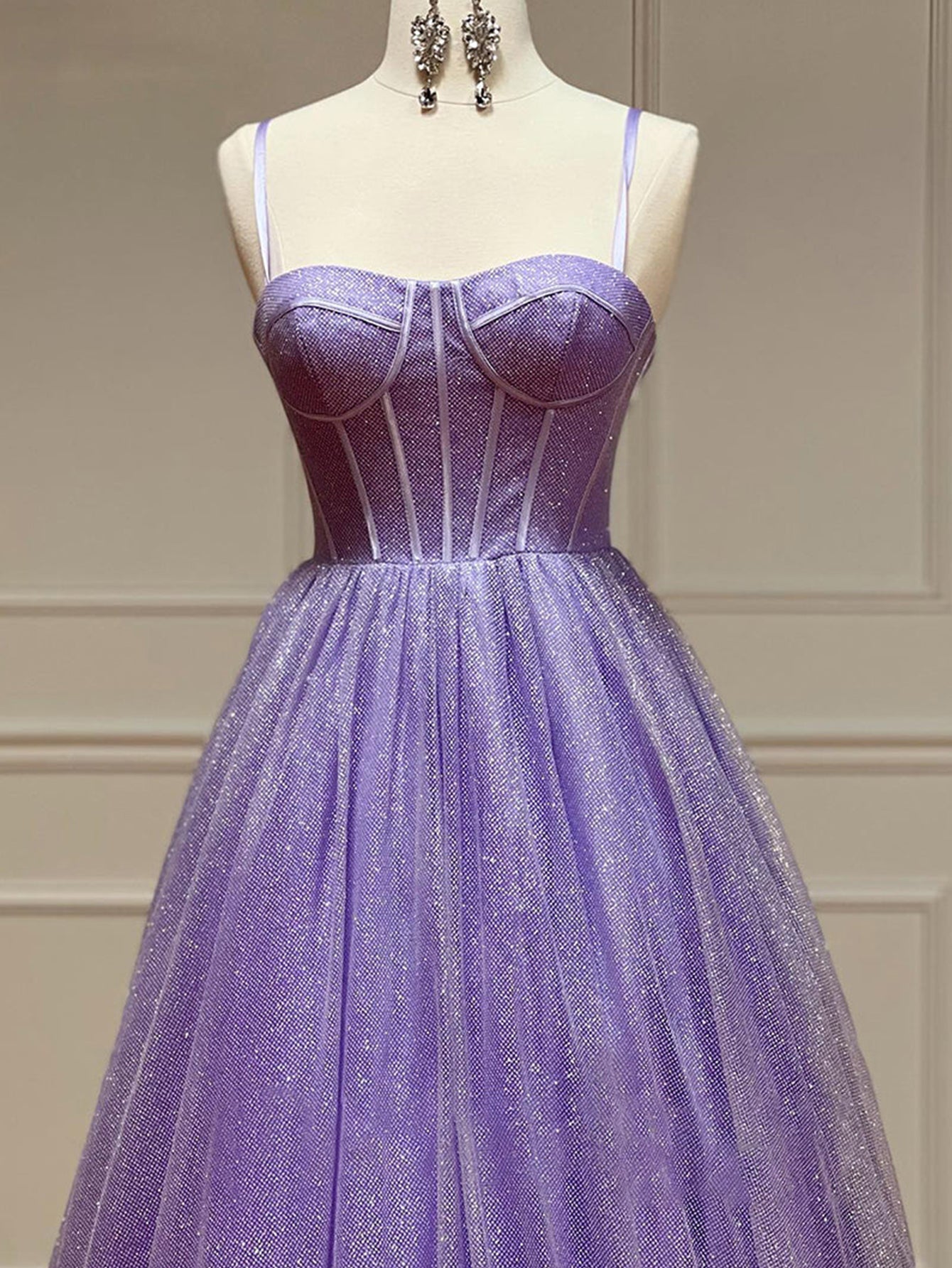 Julissa |A Line Glitter Tulle Prom Dress with Pockets - Prom Dress - DYAVOR®