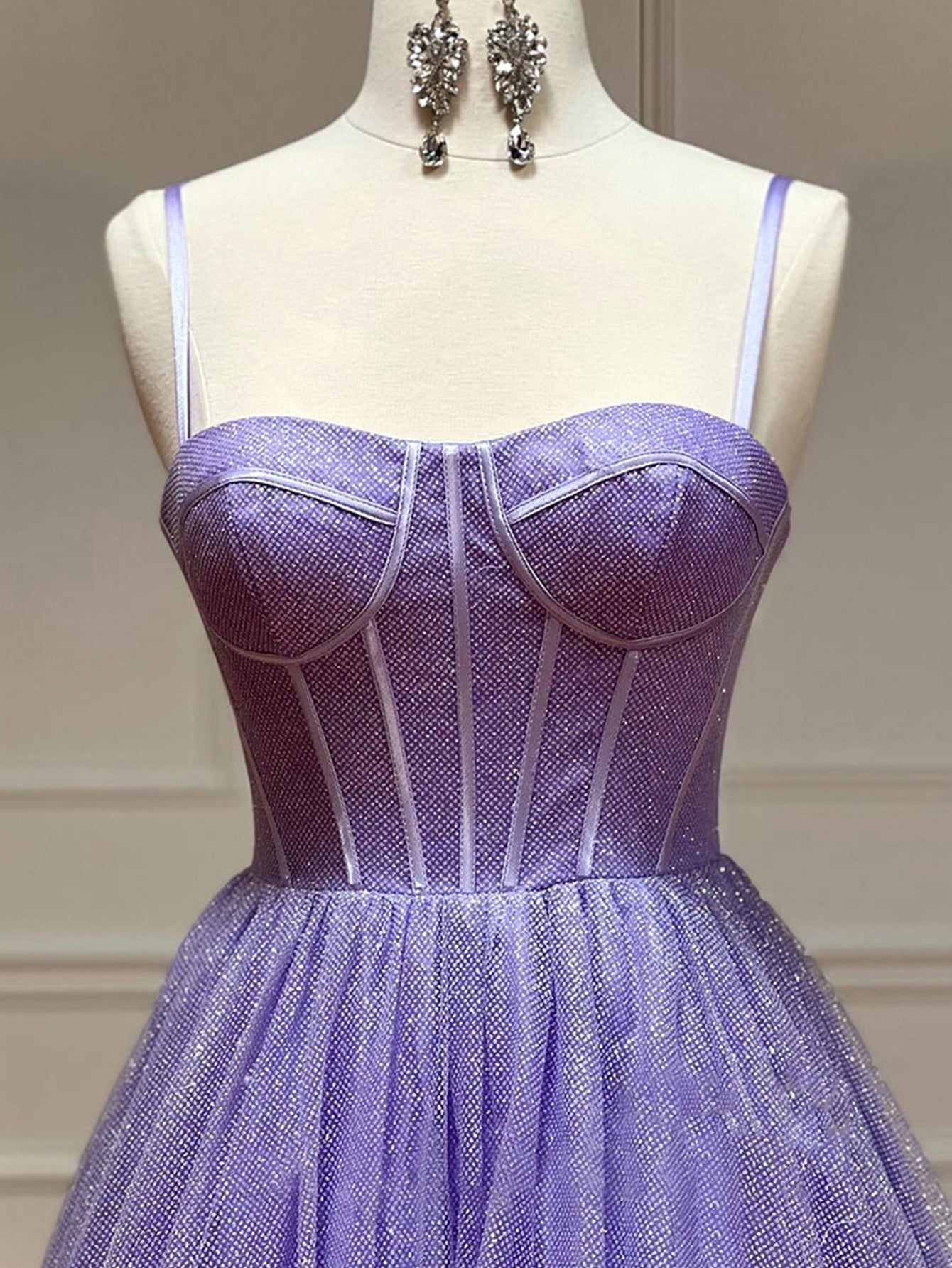 Julissa |A Line Glitter Tulle Prom Dress with Pockets - Prom Dress - DYAVOR®