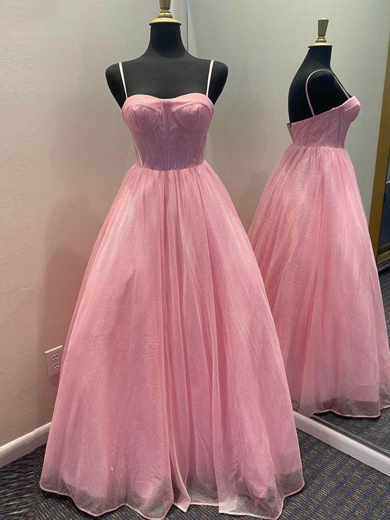 Julissa |A Line Glitter Tulle Prom Dress with Pockets - Prom Dress - DYAVOR®