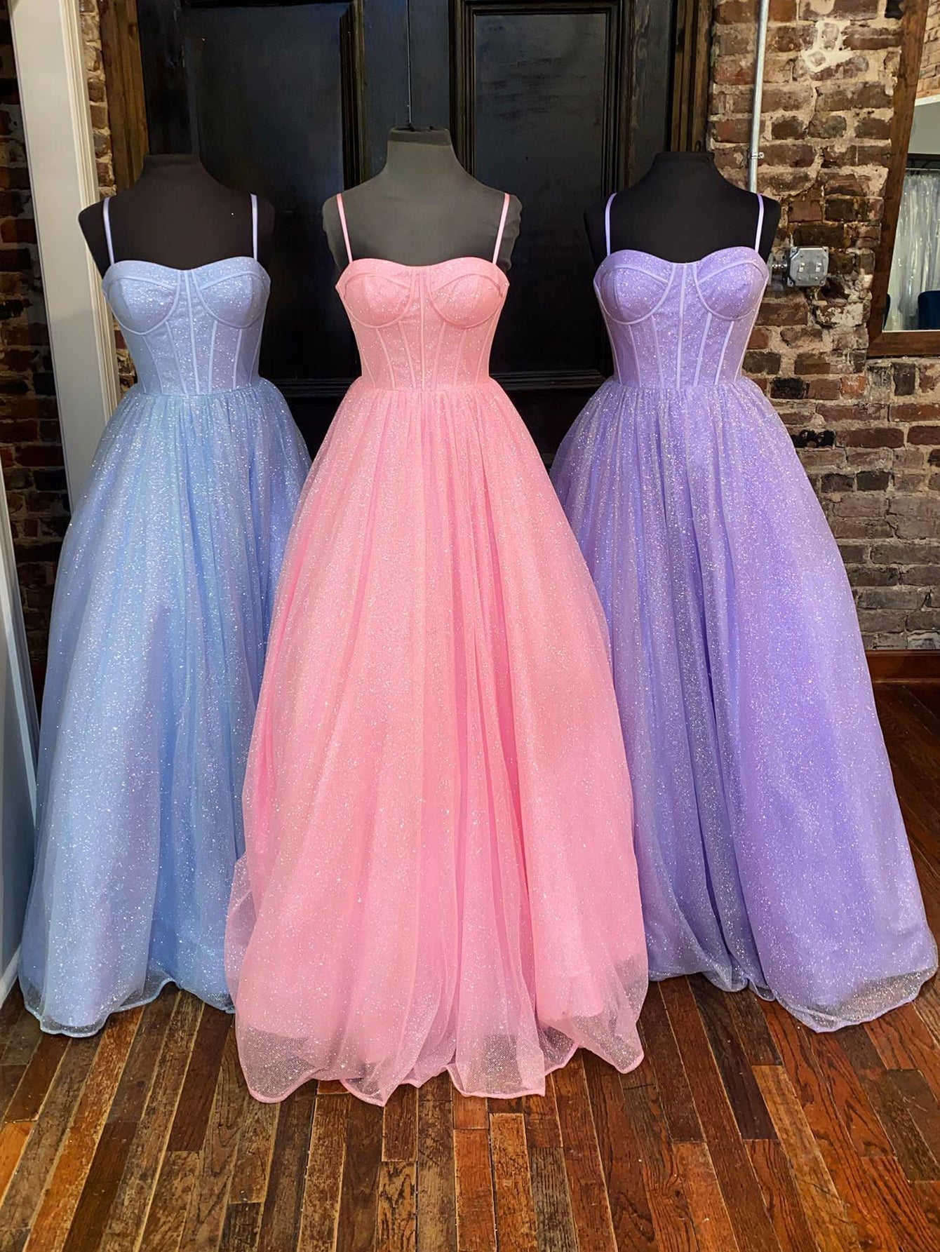 Julissa |A Line Glitter Tulle Prom Dress with Pockets - Prom Dress - DYAVOR®