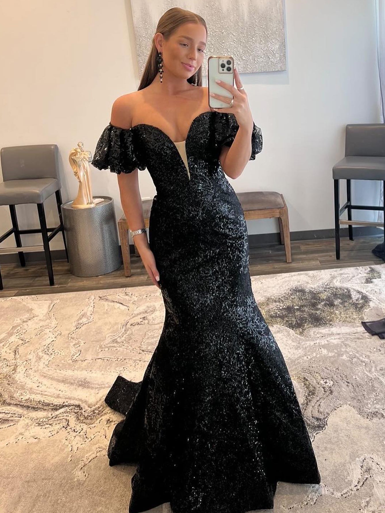 Black Strapless Sequins Long Mermaid Prom Dress - Prom Dress - DYAVOR®