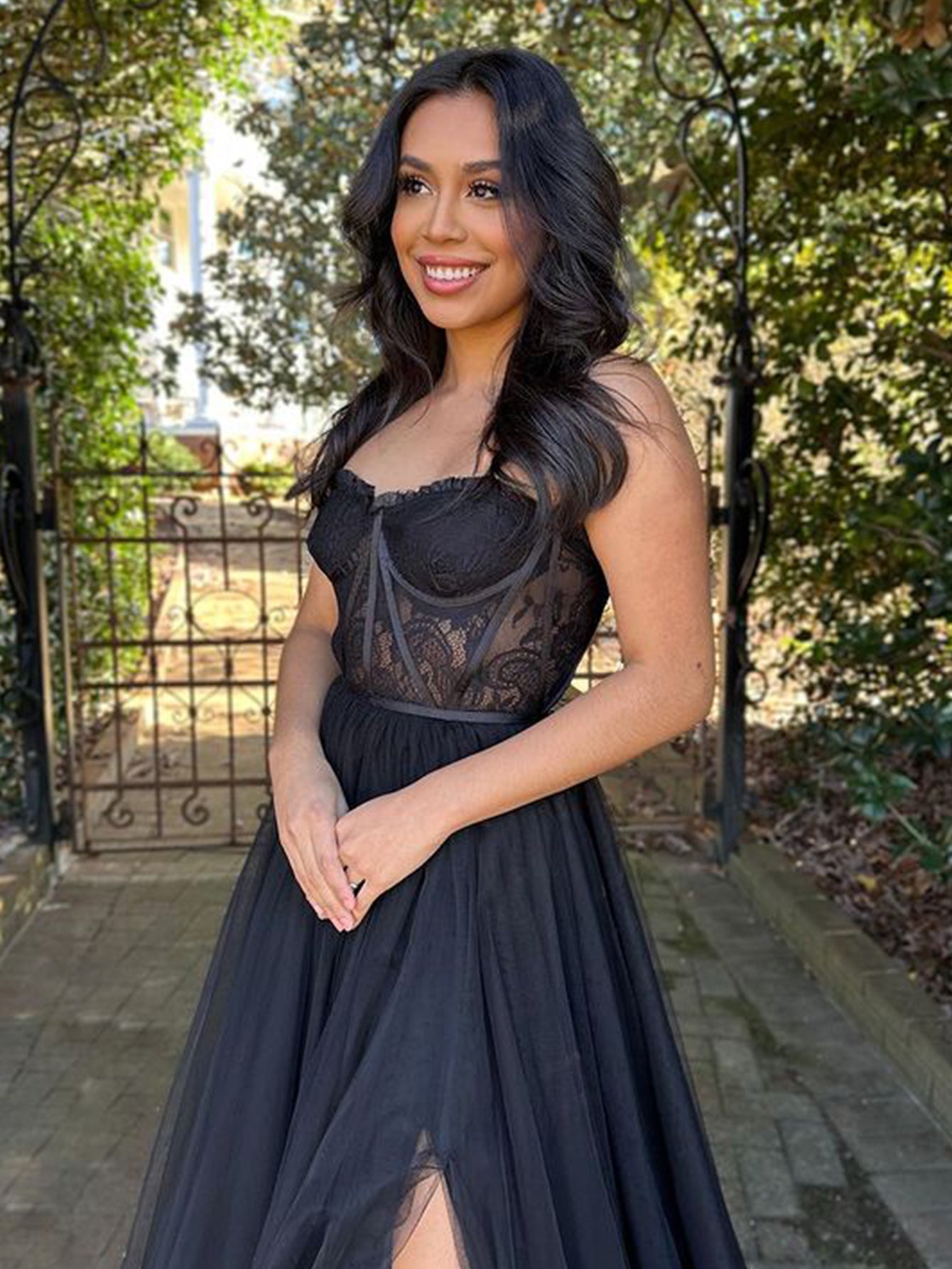 Talia |A Line Sweetheart Corset Tulle Prom Dress with Slit - Prom Dress - DYAVOR®
