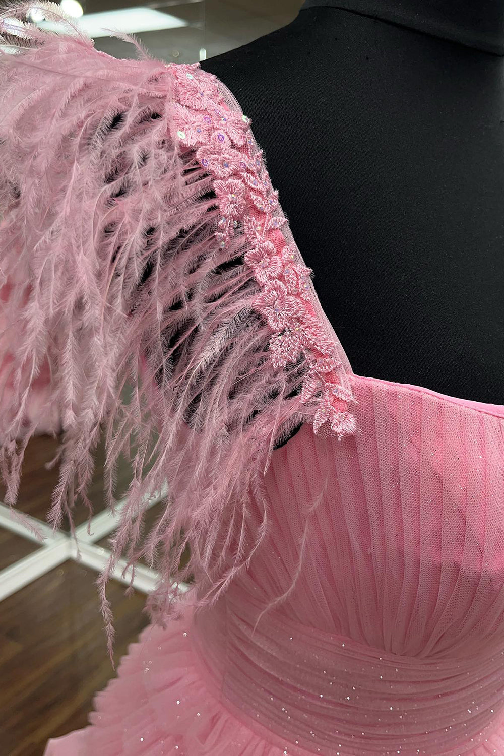 Lilah |A-line Spaghetti Straps Glitter Tulle Prom Dress with Slit - Prom Dress - DYAVOR®