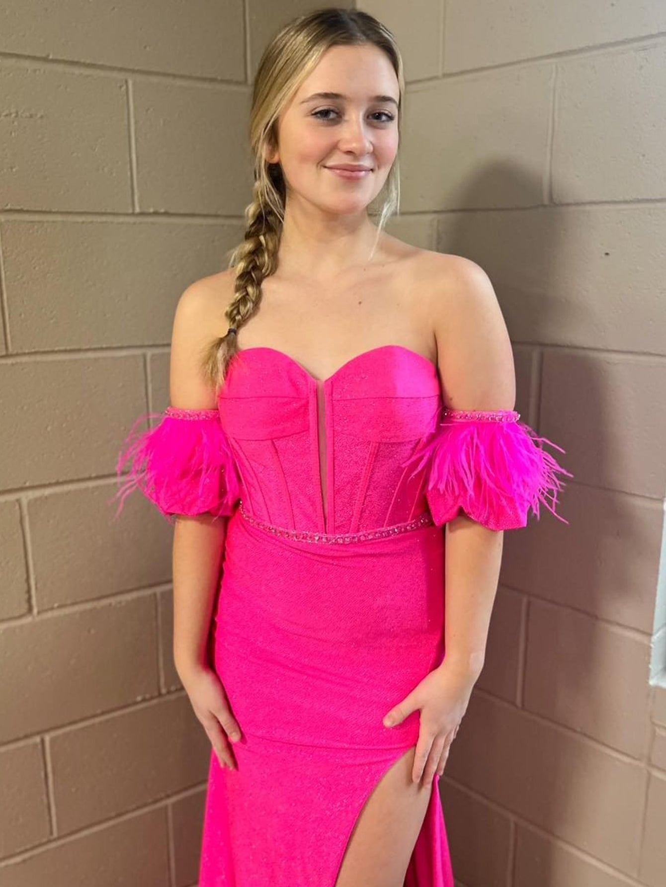 Iliana | Pink Mermaid Strapless Tight Long Prom Dress With Slit - Prom Dress - DYAVOR®