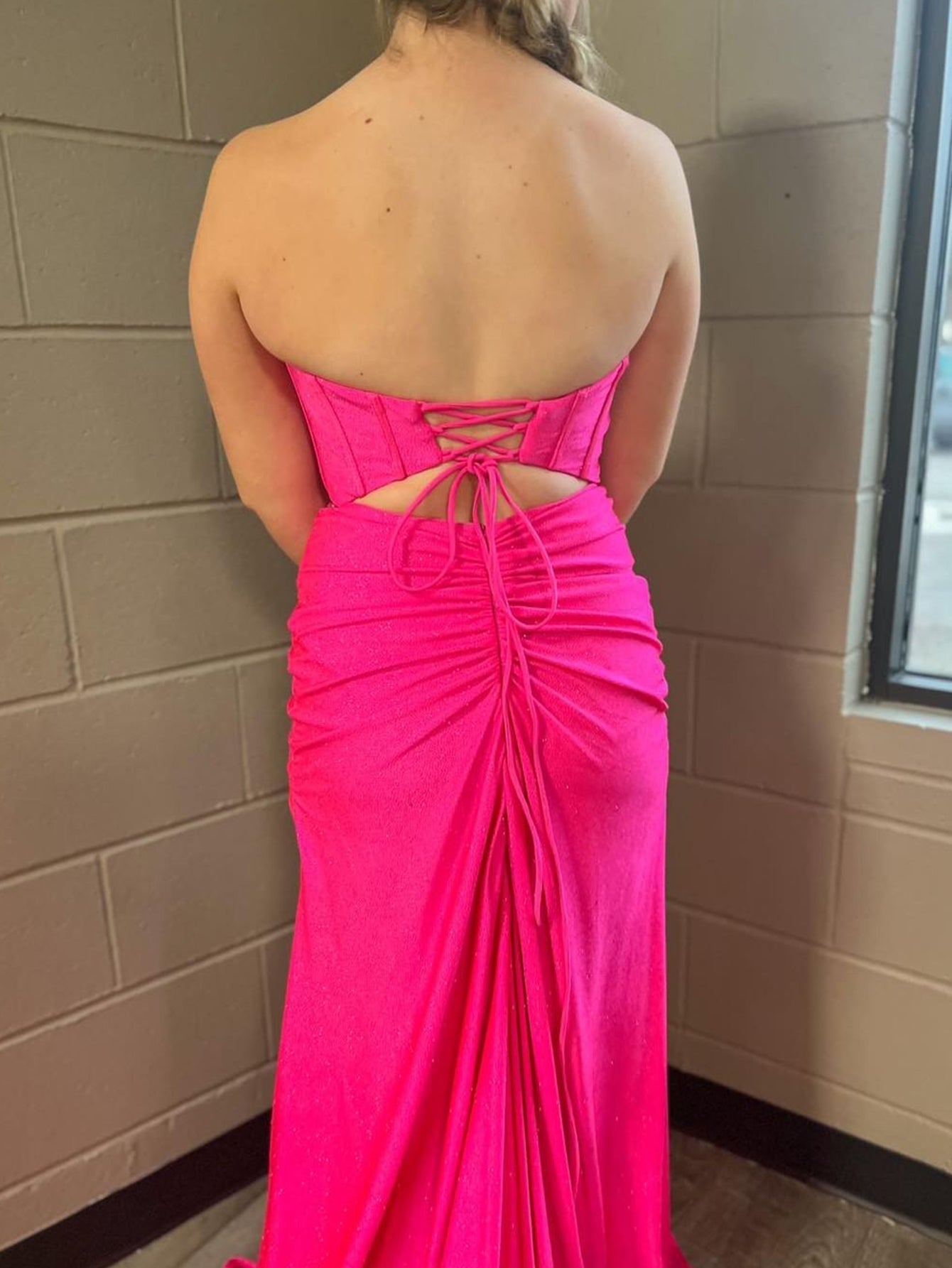 Iliana | Pink Mermaid Strapless Tight Long Prom Dress With Slit - Prom Dress - DYAVOR®