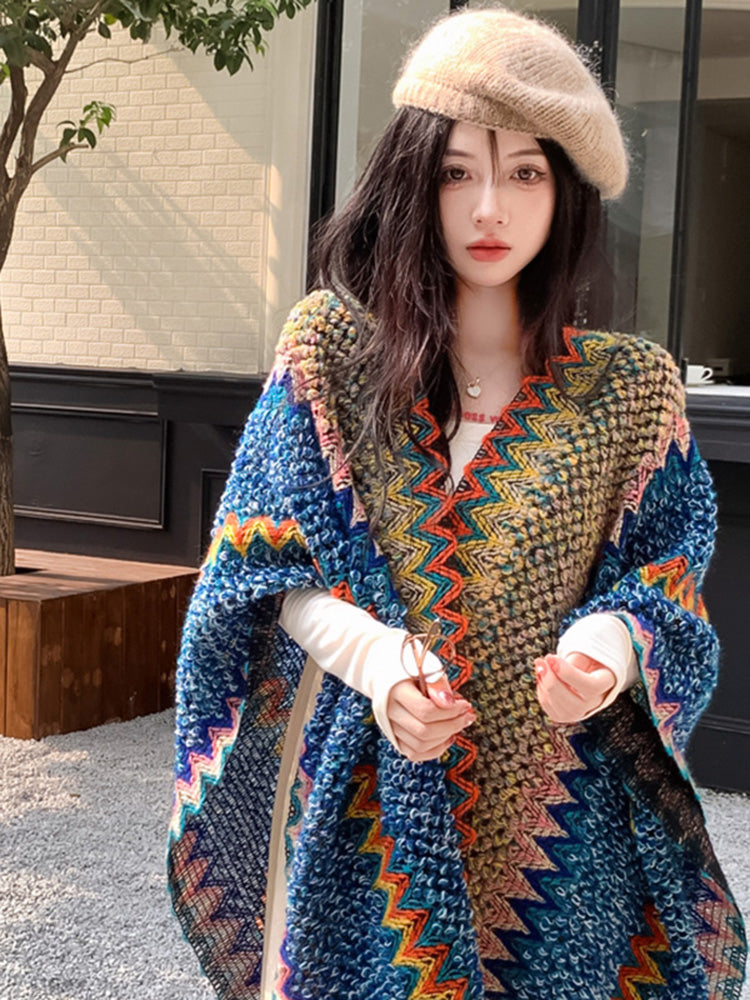 Bohemian Style Women's Knit Cardigan - Autumn Fashion, Oversized Sweater, Travel and Layering Gift for Her Christmas Gift - - DYAVOR®