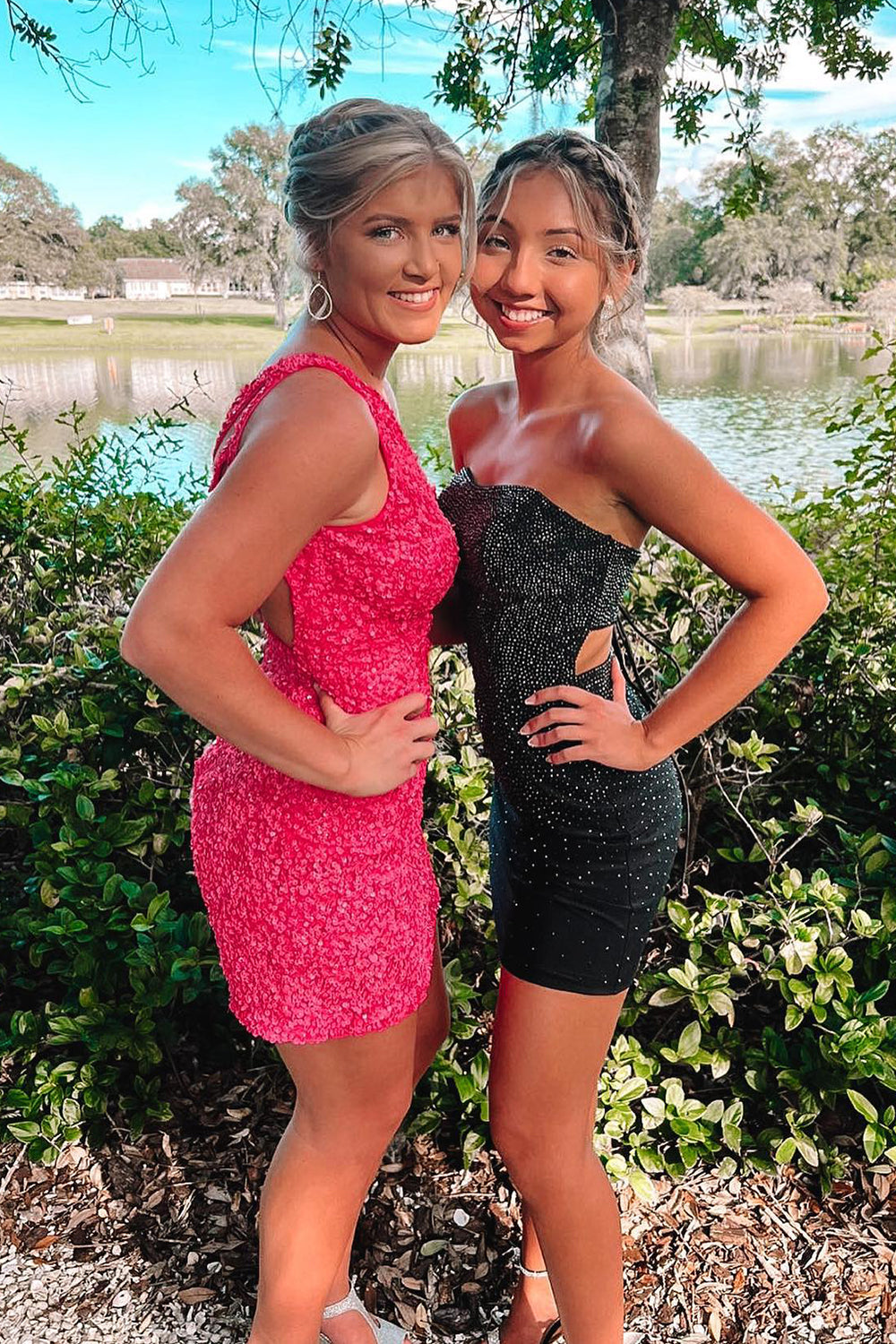 Reina | Tight Yellow Open Back Sequins Homecoming Dress - Prom Dress - DYAVOR®