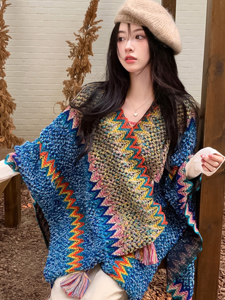 Bohemian Style Women's Knit Cardigan - Autumn Fashion, Oversized Sweater, Travel and Layering Gift for Her Christmas Gift - - DYAVOR®