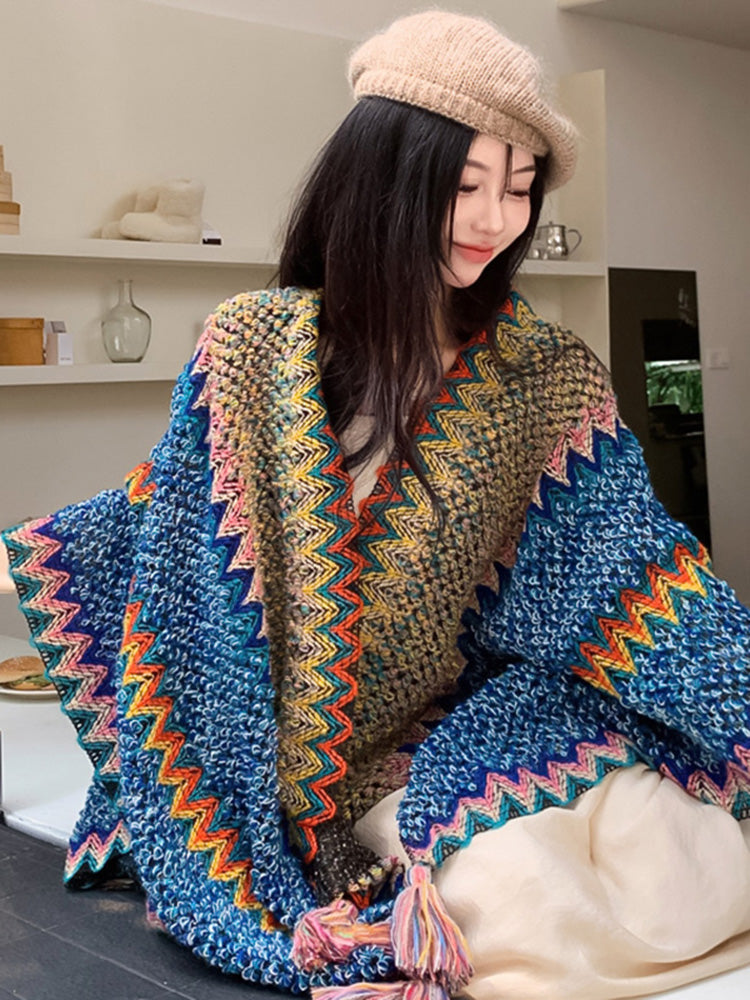Bohemian Style Women's Knit Cardigan - Autumn Fashion, Oversized Sweater, Travel and Layering Gift for Her Christmas Gift - - DYAVOR®