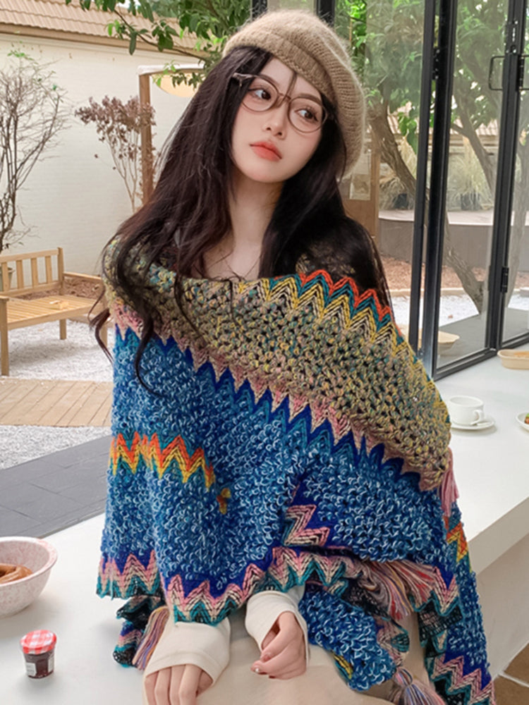 Bohemian Style Women's Knit Cardigan - Autumn Fashion, Oversized Sweater, Travel and Layering Gift for Her Christmas Gift - - DYAVOR®