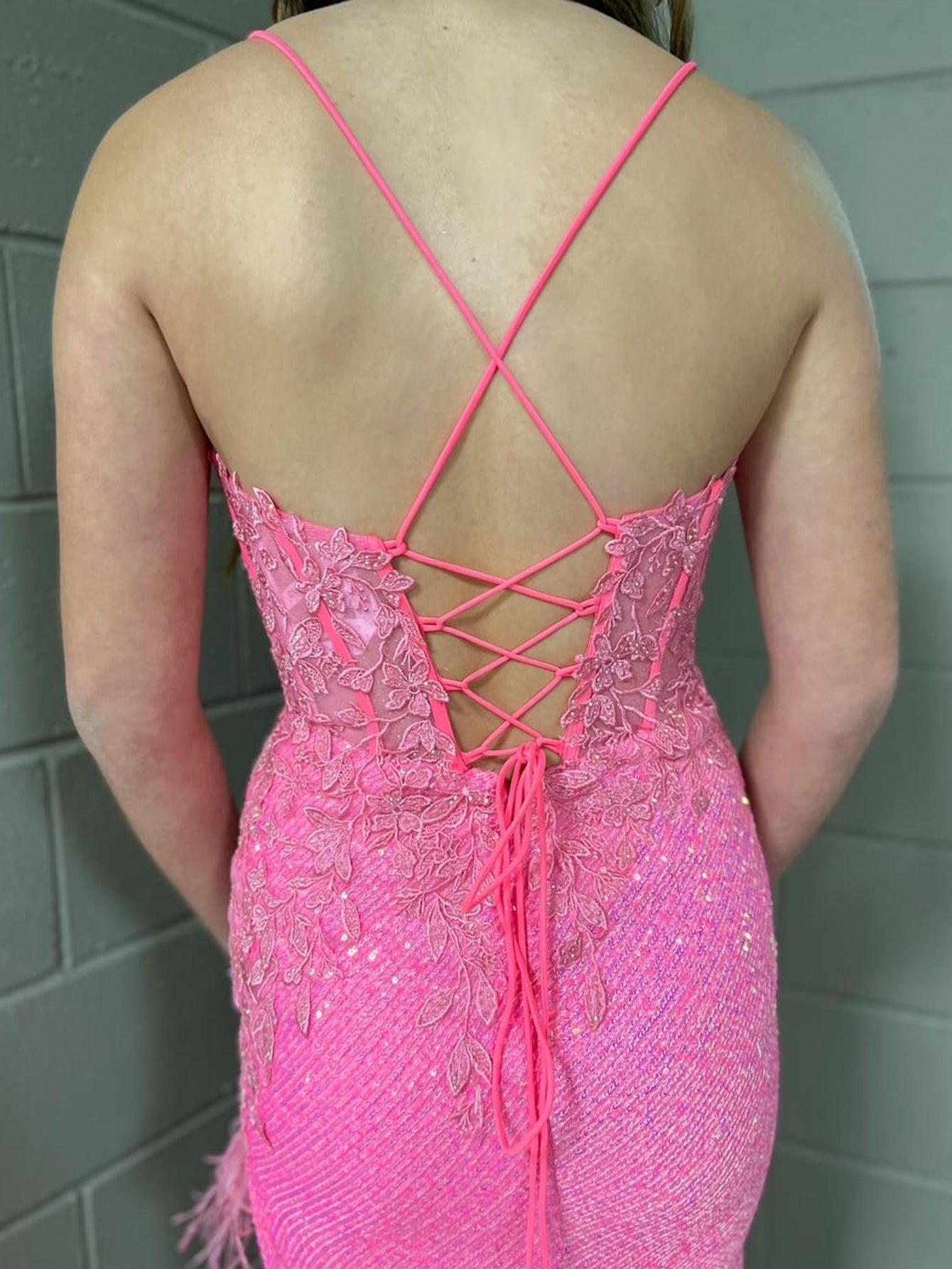 Arlette | Pink Mermaid V Neck Backless Tight Long Prom Dress With Slit - Prom Dress - DYAVOR®