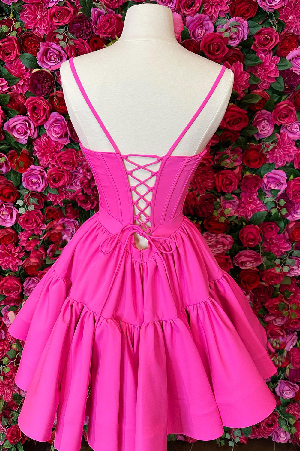 Mabel |A-line Ruffled Lace-Up Homecoming Dress - Homecoming Dress - DYAVOR®