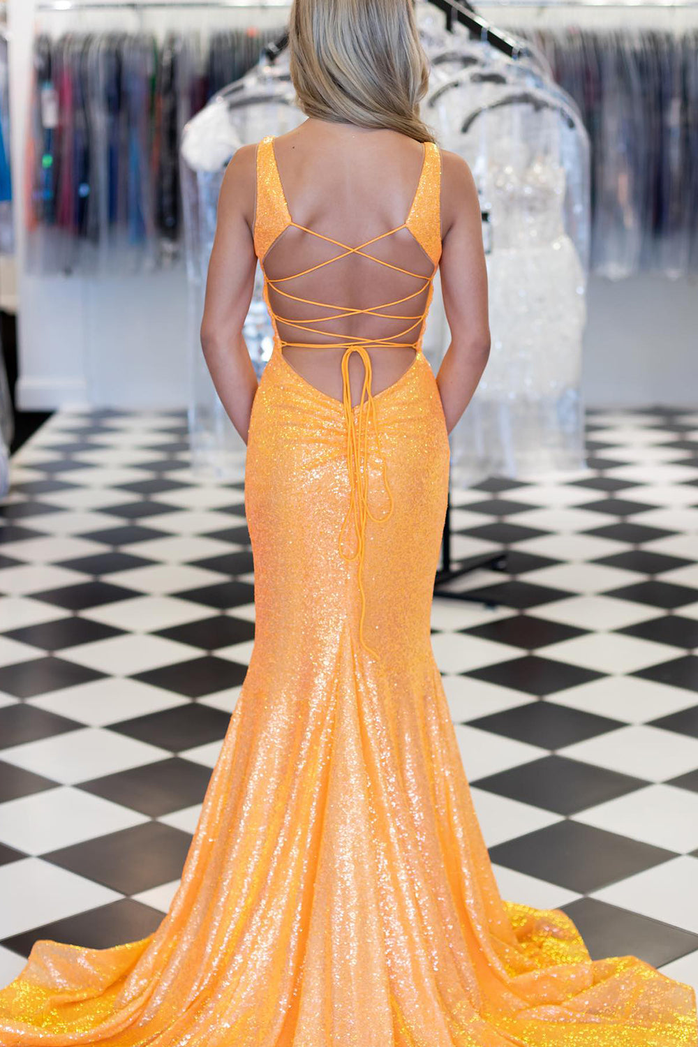 Nylah |Mermaid Sequins Prom Dress with Lace Up Back - Prom Dress - DYAVOR®