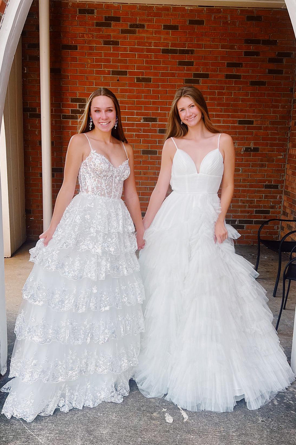 Maryam |A Line Spaghetti Straps Tiered Lace Prom Dress - Prom Dress - DYAVOR®