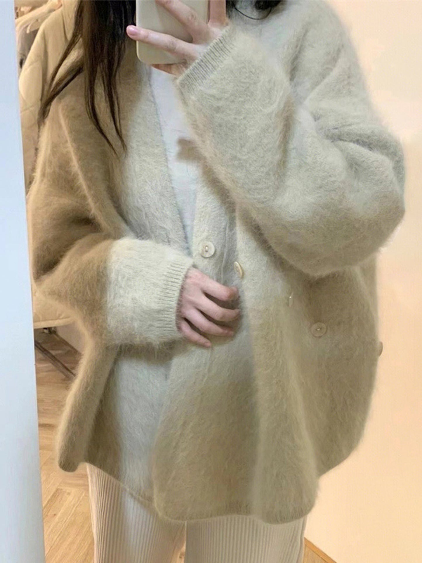 Mohair Cardigan for Women - Loose, Cozy, and Luxuriously Soft Winter Sweater Gift for Her Christmas Gift - - DYAVOR®