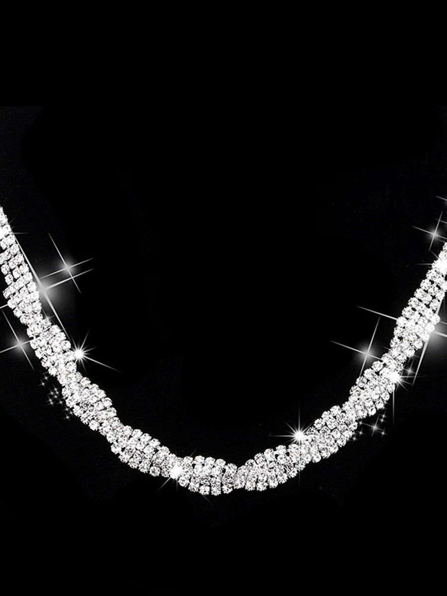Missord Rhinestone Claw Chain Wrap Necklace Earring Set MRL1024 - Jewelry Set - DYAVOR®
