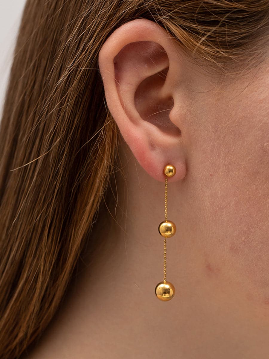 Simple Ball Bead Pendant Earrings MSE00150 - Earrings - DYAVOR®