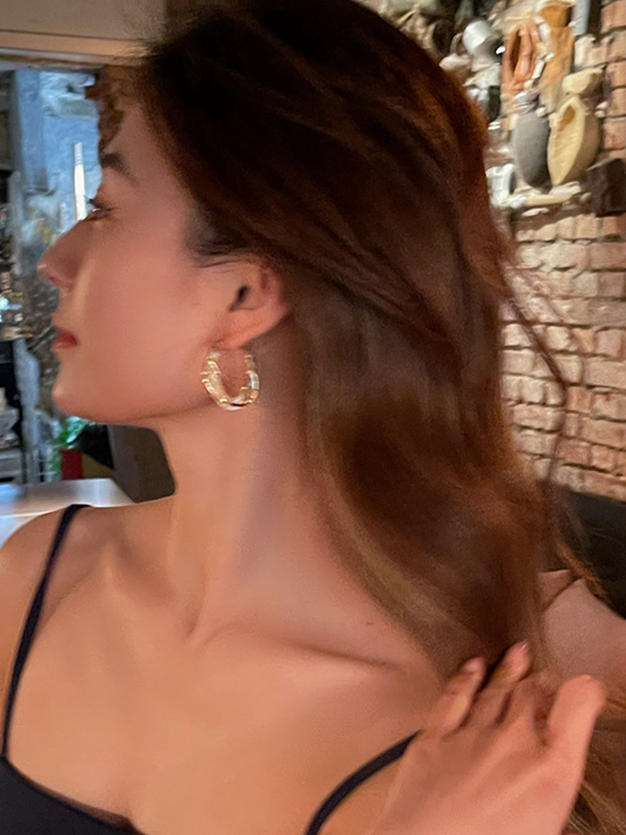 Missord Mesh Cutout Round Earrings MSE101073 - Earrings - DYAVOR®