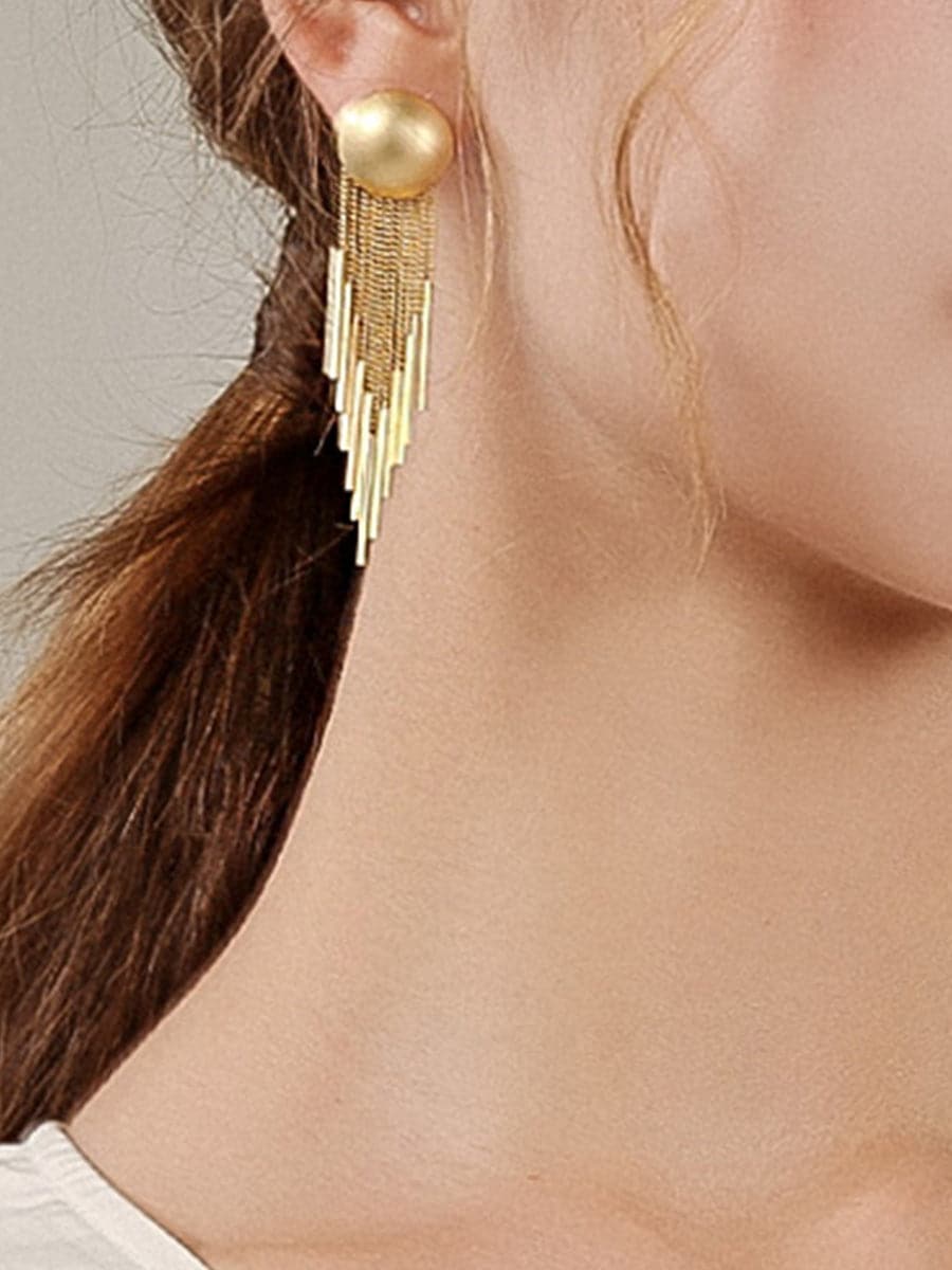 Simple Round Tassel Earrings MSE00141 - Earrings - DYAVOR®