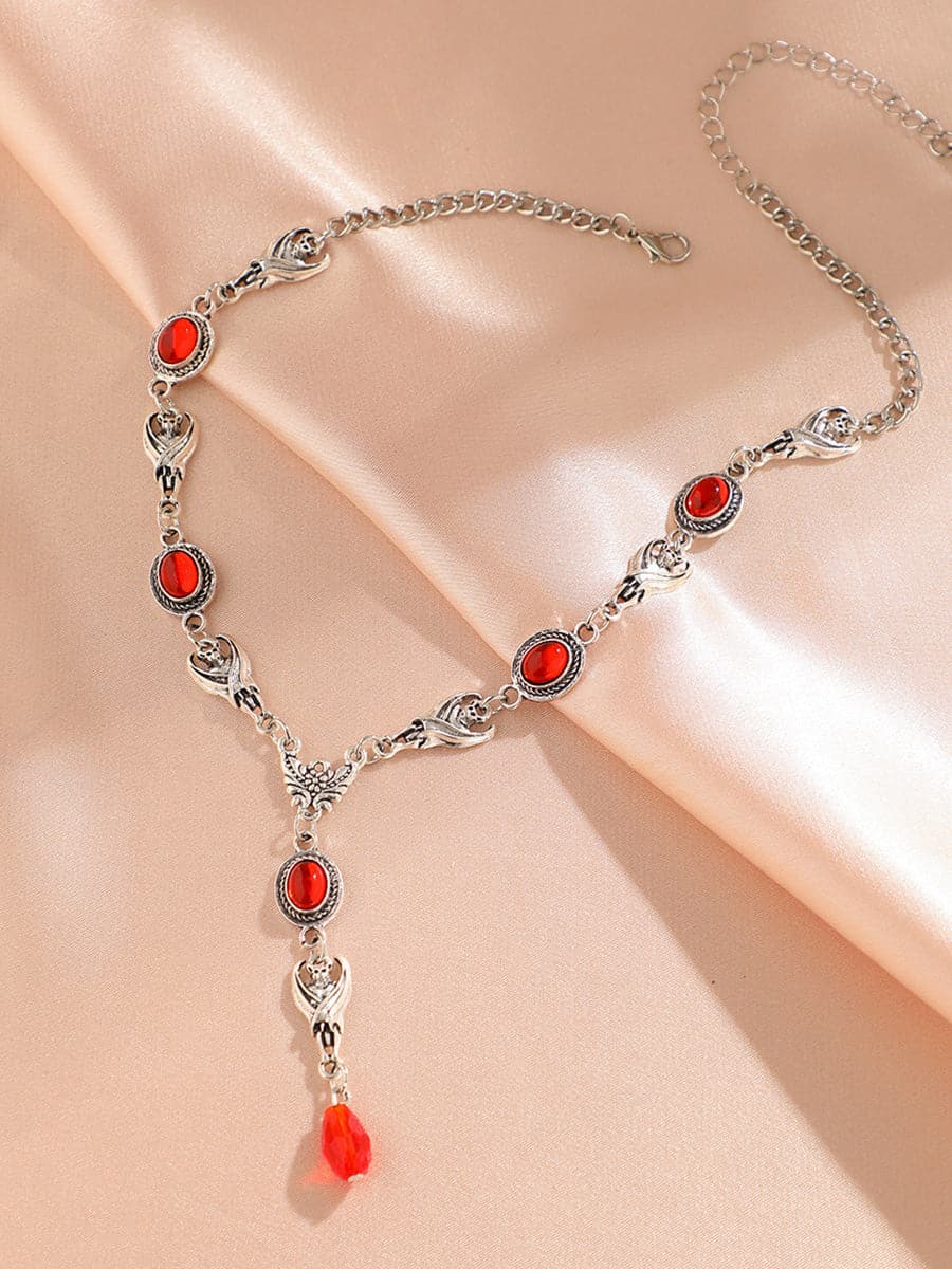 Halloween Demon Gemstone Gothic Necklace MSE00166 - Earrings - DYAVOR®