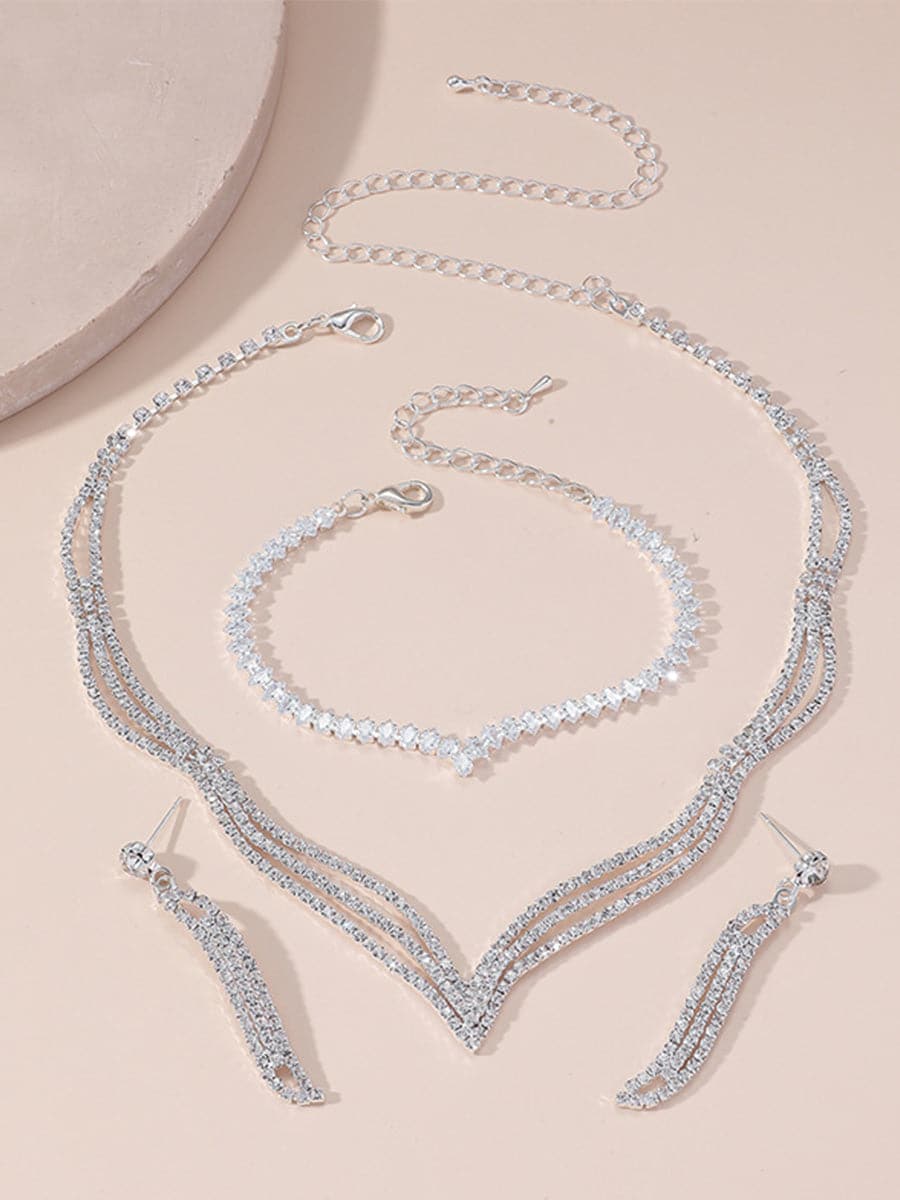Cutout Rhinestone Banquet Jewelry Set MSE00130 - Jewelry Set - DYAVOR®