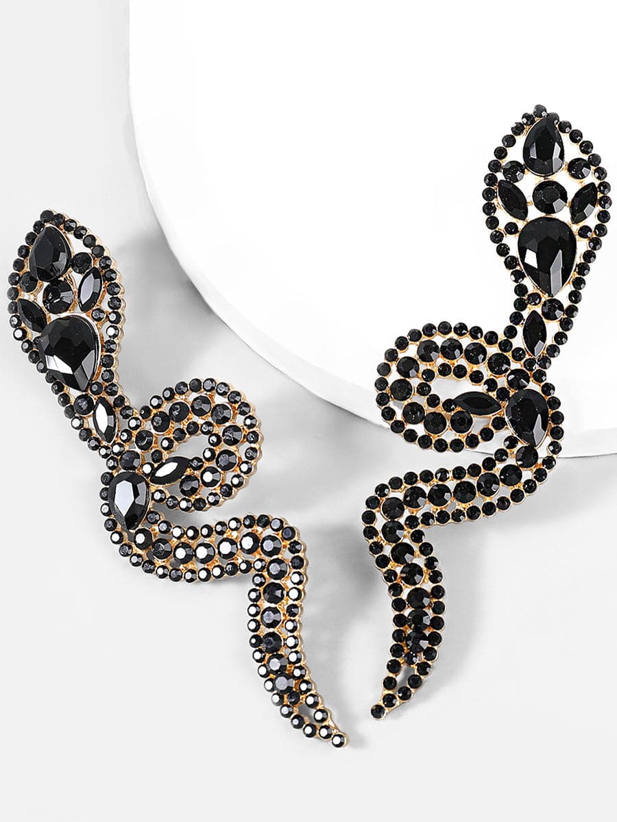 Vintage Rhinestone Snake Earrings MSE00138 - Earrings - DYAVOR®