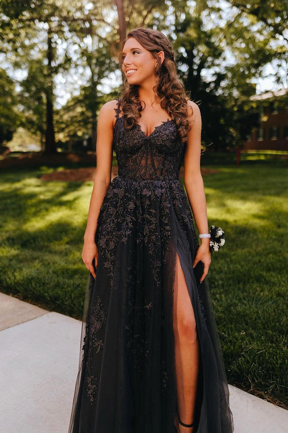 Mariana |A-line Sweetheart Lace Tulle Prom Dress with Slit - Prom Dress - DYAVOR®