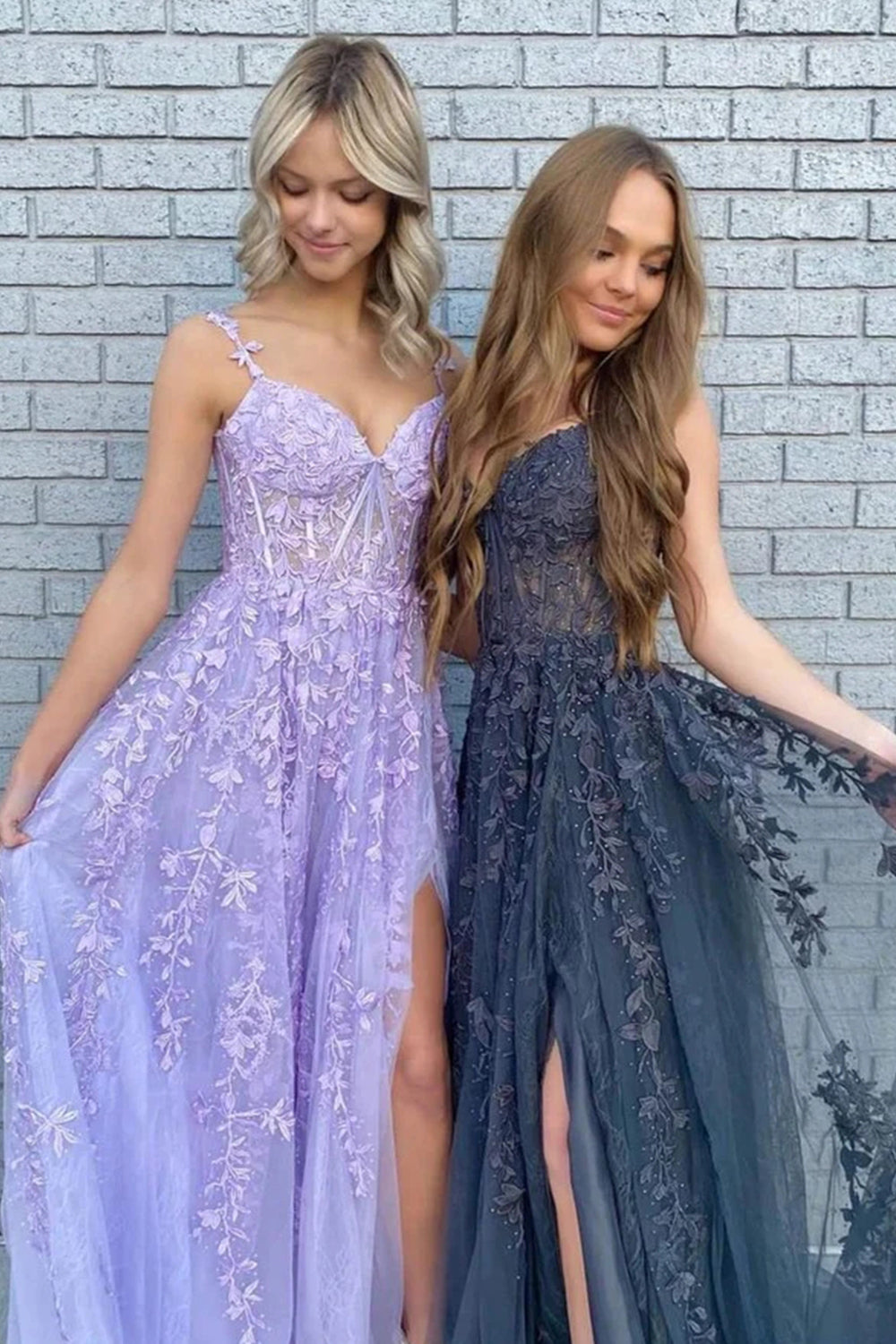Mariana |A-line Sweetheart Lace Tulle Prom Dress with Slit - Prom Dress - DYAVOR®