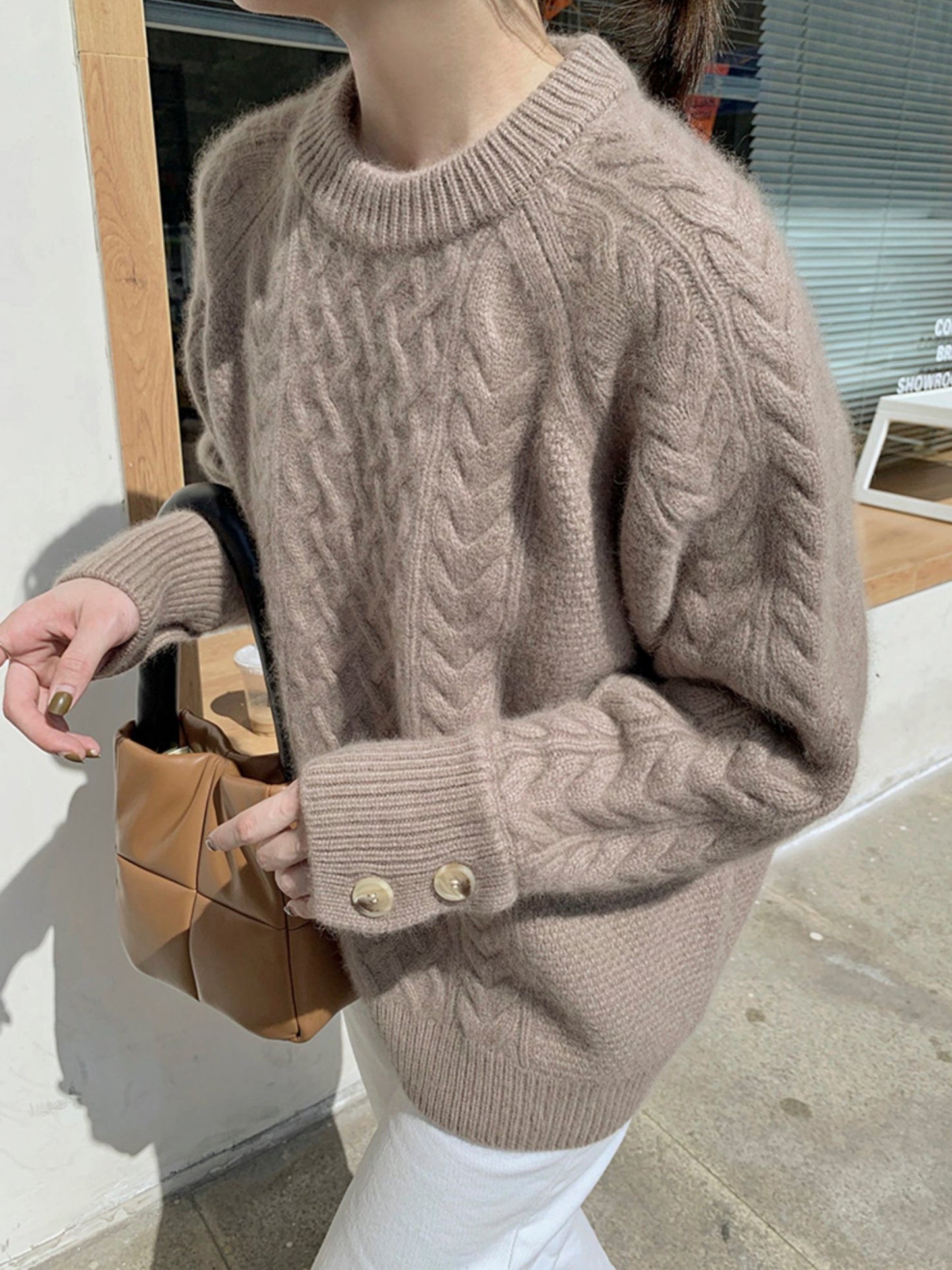 Hand-Knitted Loose Cozy Sweater for Fall Winter Outerwear Christmas Gift for Her - - DYAVOR®