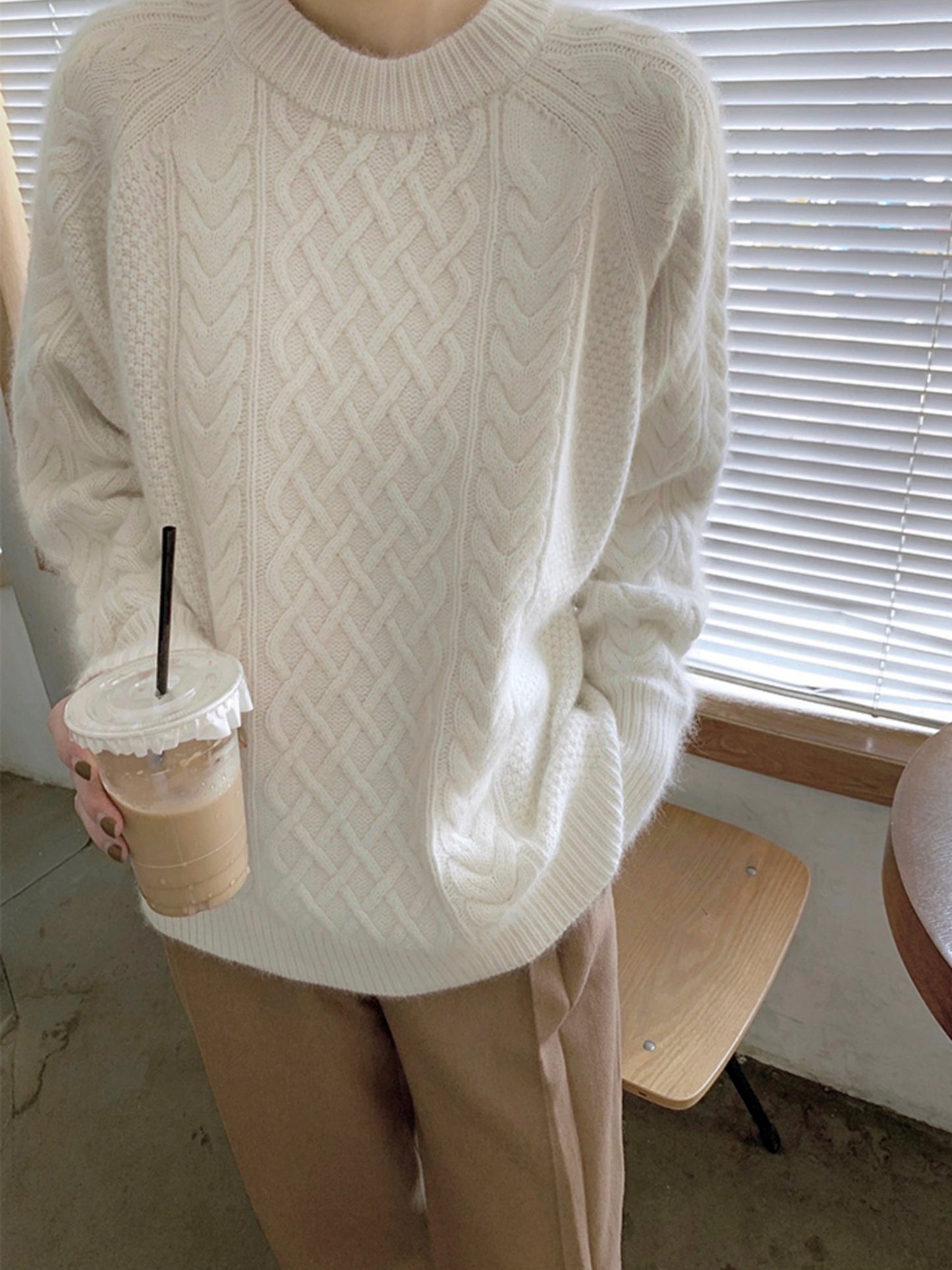 Hand-Knitted Loose Cozy Sweater for Fall Winter Outerwear Christmas Gift for Her - - DYAVOR®