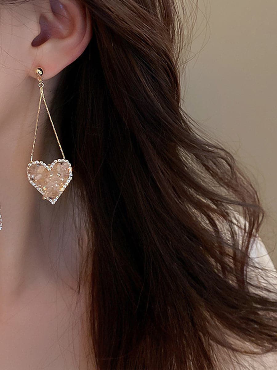 Crystal Heart Earrings MSE101009 - Earrings - DYAVOR®