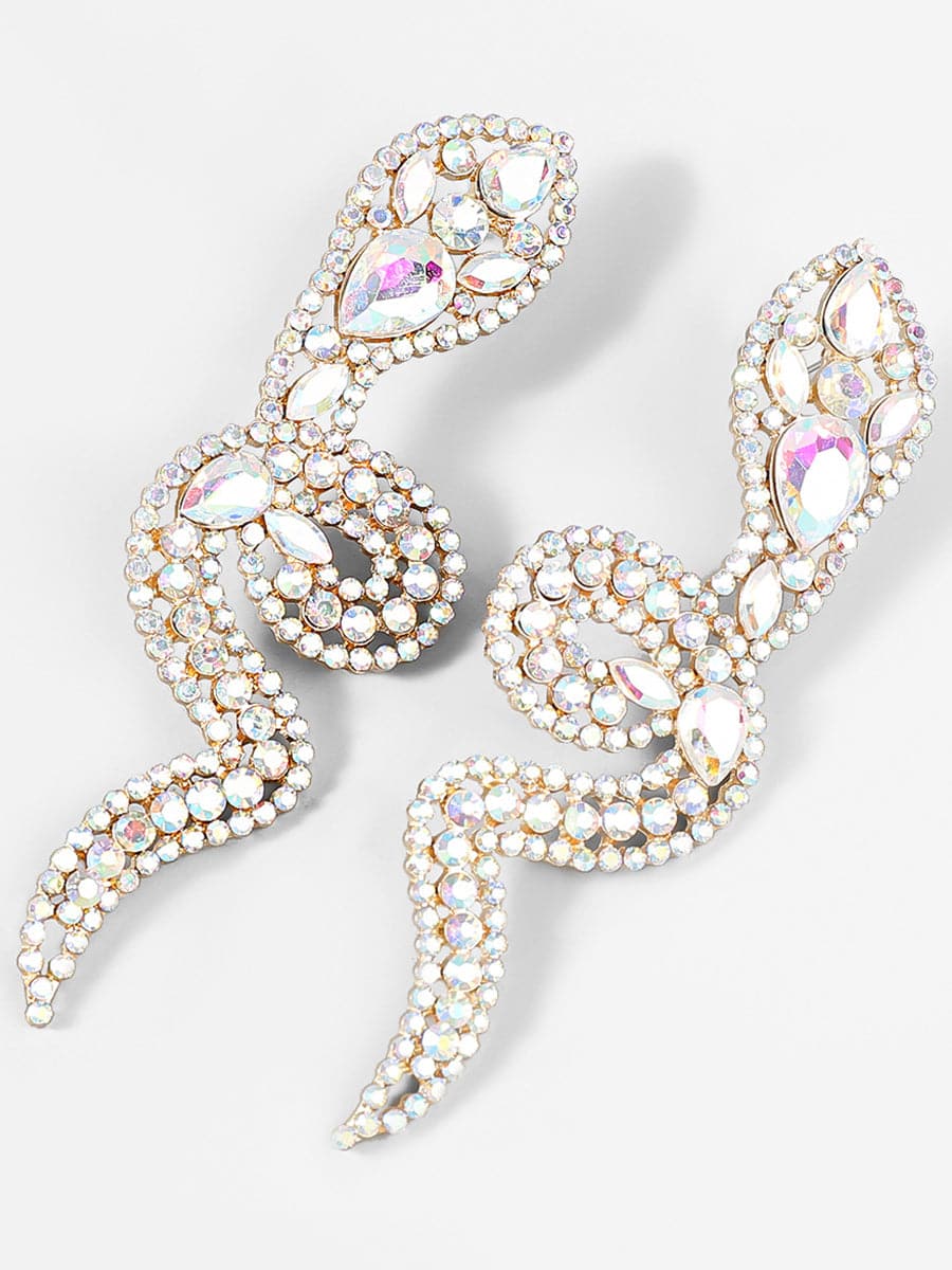 Vintage Rhinestone Snake Earrings MSE00138 - Earrings - DYAVOR®