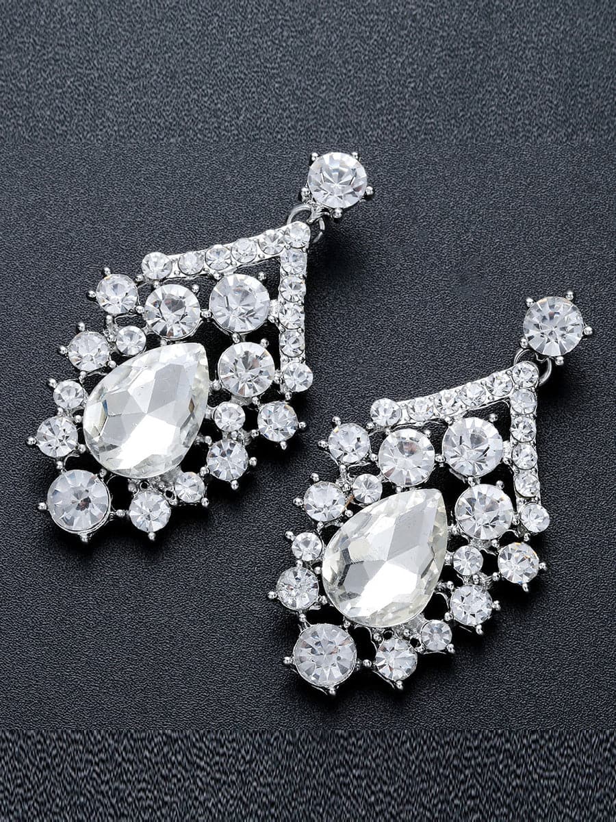 Missord Inlay Pear Cut Stone Cutout Necklace Earring Set MRL1725 - Jewelry Set - DYAVOR®