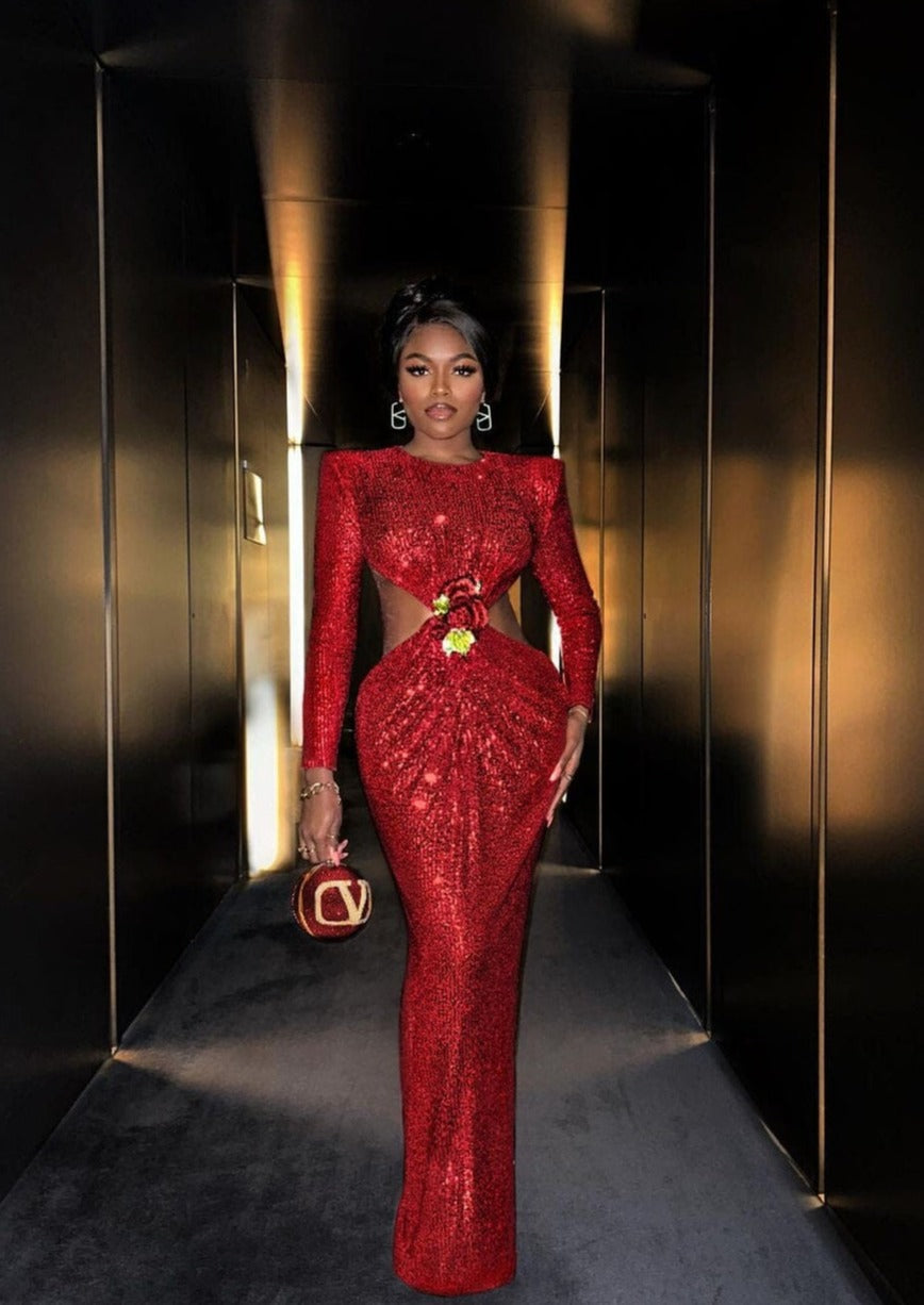 Red Sequin Long Dress - - DYAVOR®