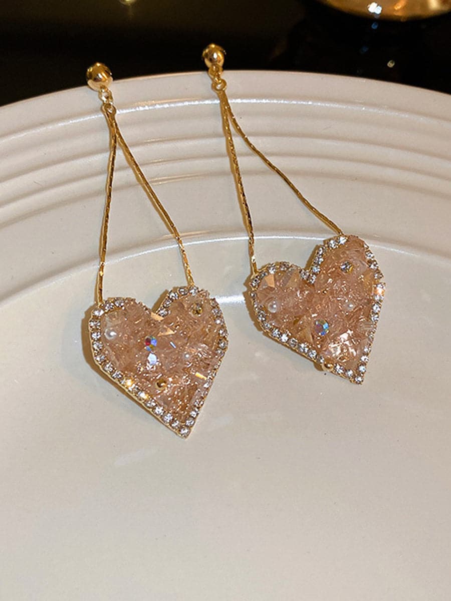 Crystal Heart Earrings MSE101009 - Earrings - DYAVOR®