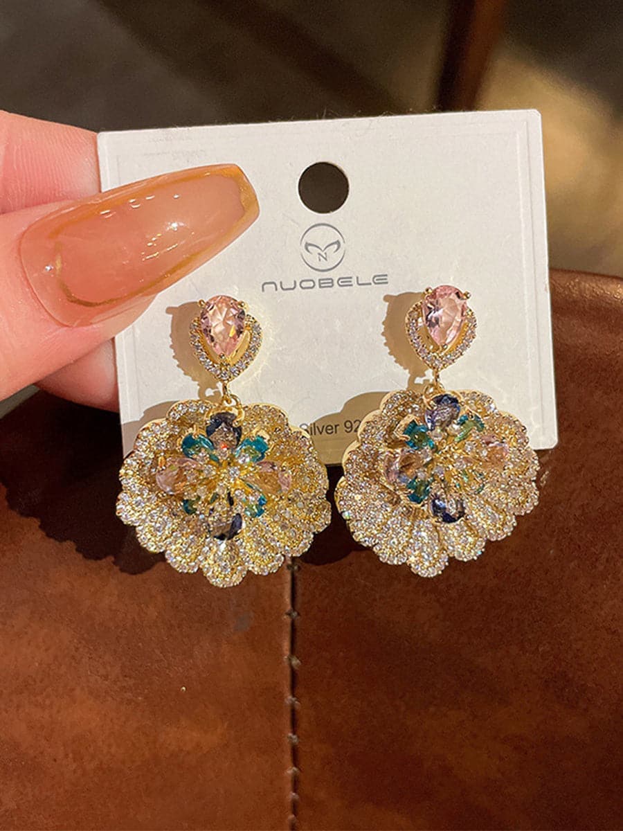 Fan Leaf Flower Earrings MSE101010 - Earrings - DYAVOR®