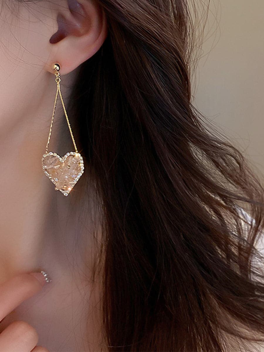 Crystal Heart Earrings MSE101009 - Earrings - DYAVOR®