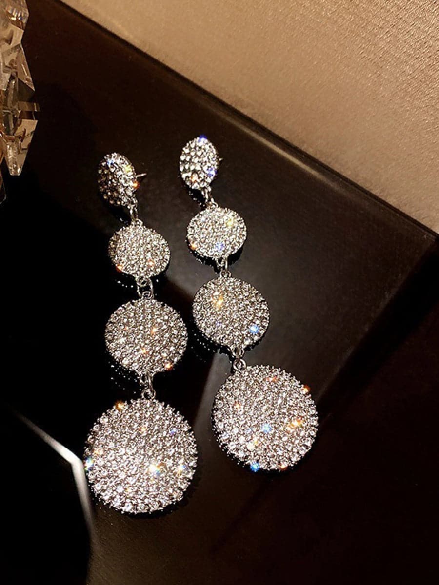 Needle Stone Geometric Circle S925 Silver Drop Earrings MSE101026 - Earrings - DYAVOR®