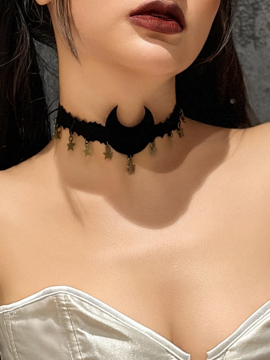 Star Tassel Lace Up Choker MSE00162 - Earrings - DYAVOR®