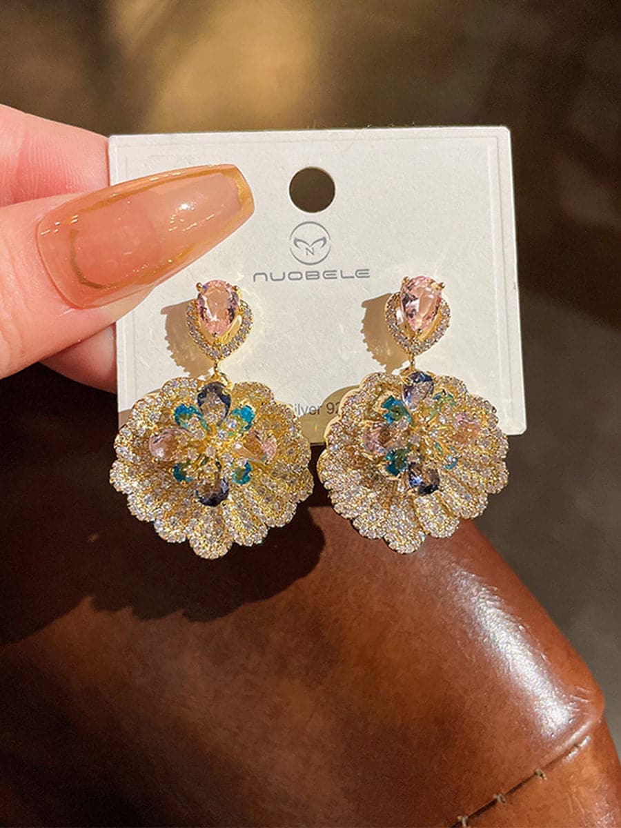 Fan Leaf Flower Earrings MSE101010 - Earrings - DYAVOR®