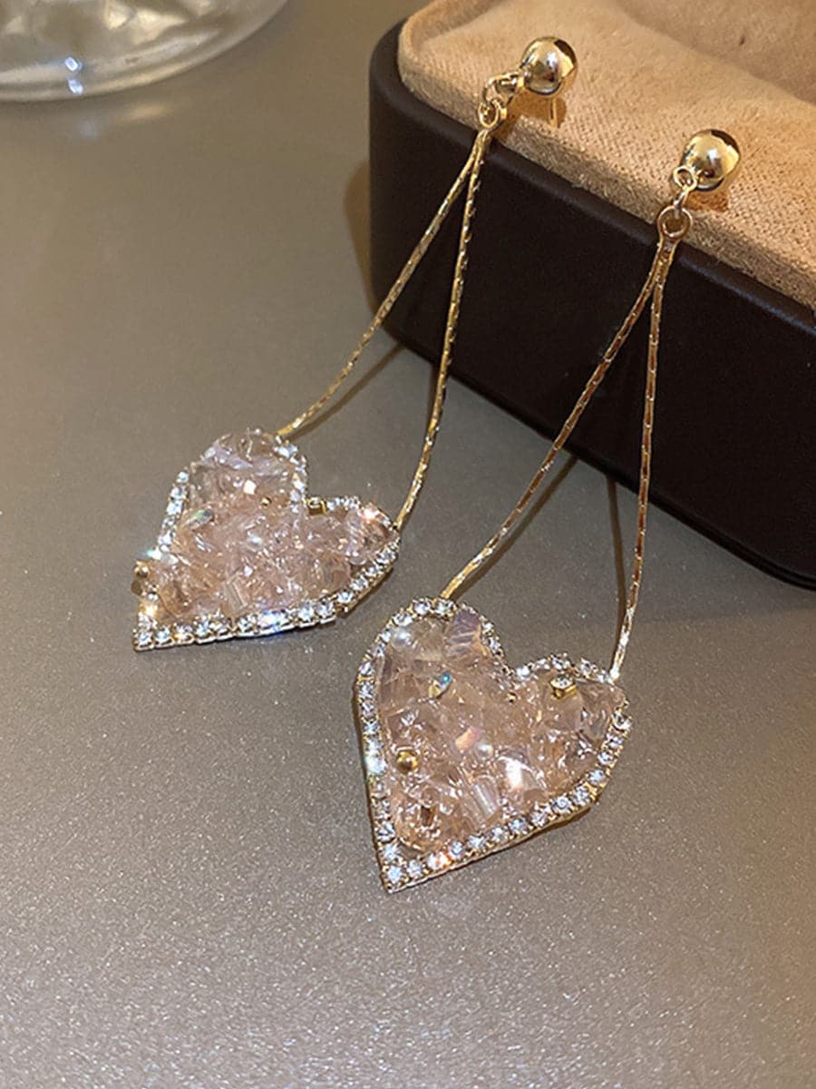 Crystal Heart Earrings MSE101009 - Earrings - DYAVOR®