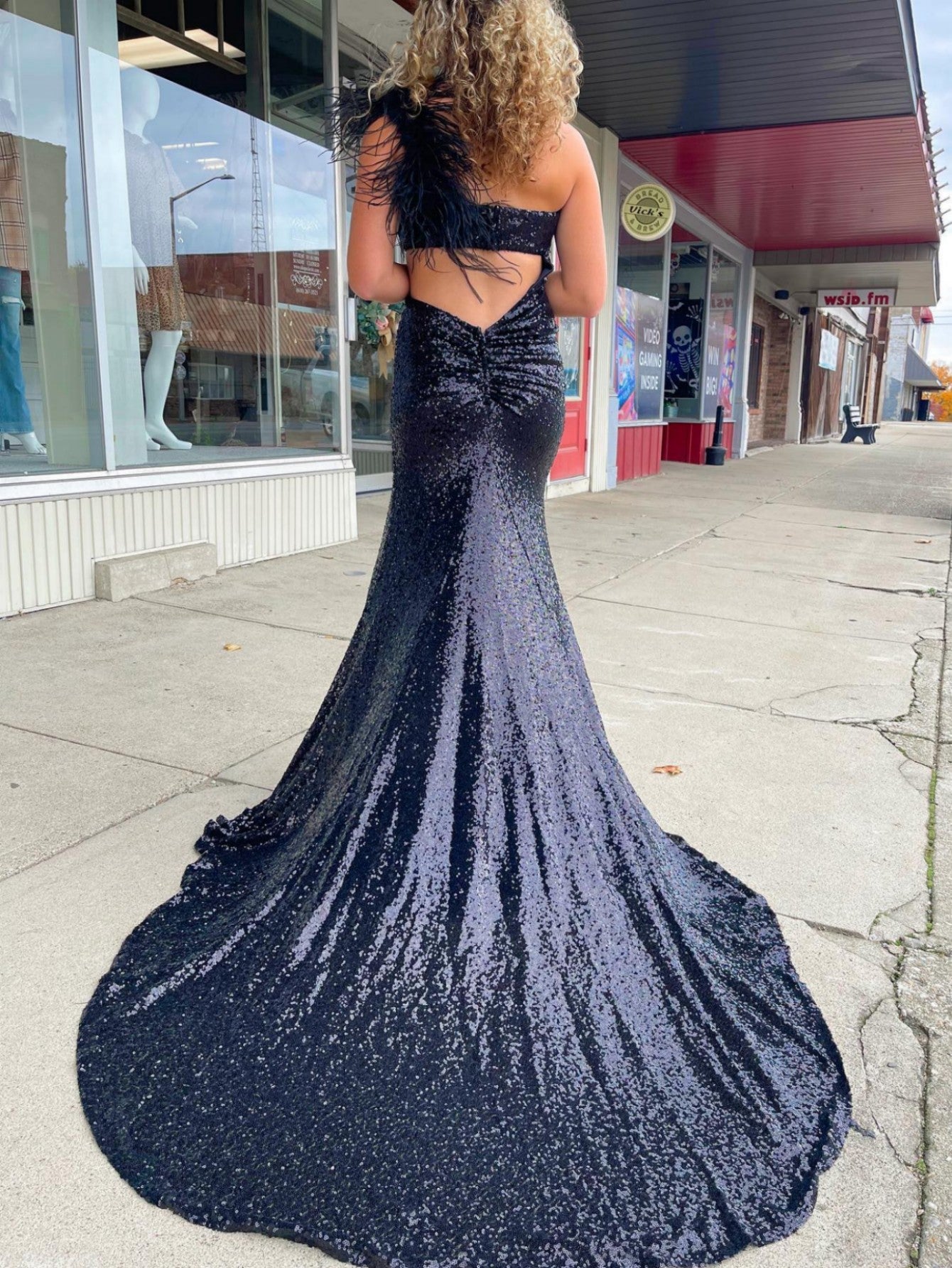 One Shoulder Sparkly Unique Black Mermaid Prom Dress - Prom Dress - DYAVOR®