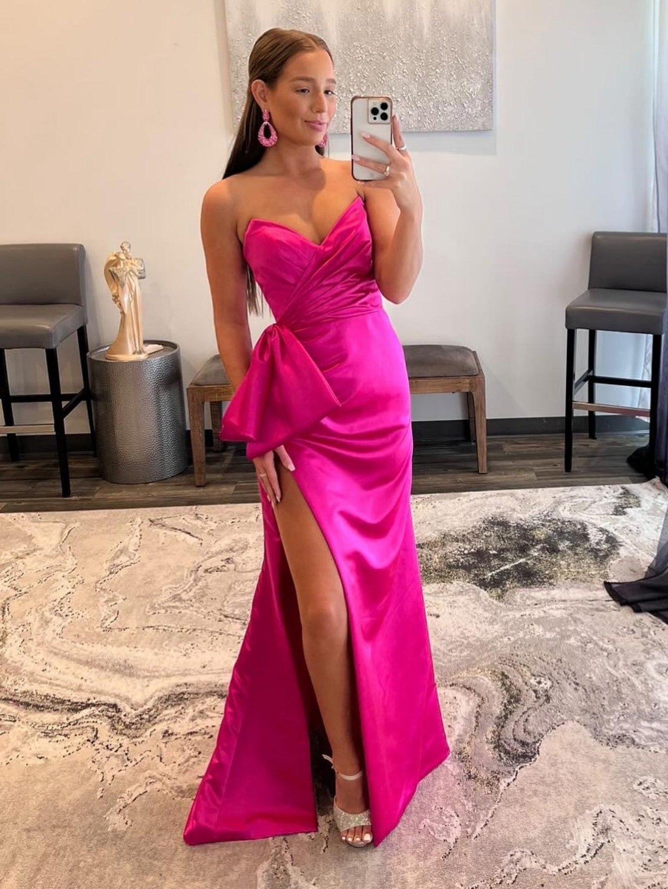 Bexley |Mermaid Strapless Long Satin Prom Dress with bow tie - Prom Dress - DYAVOR®