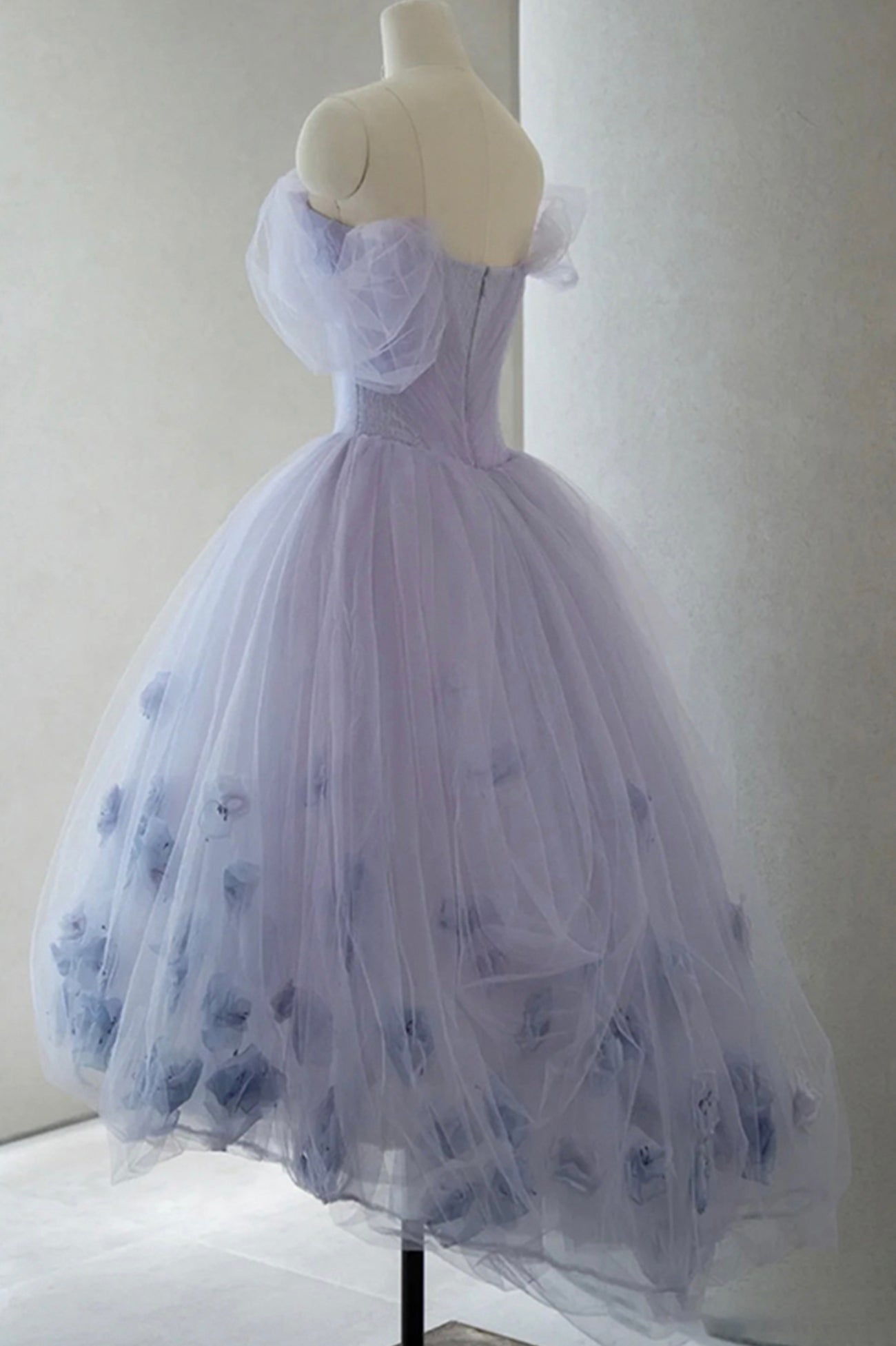 Kenna | Purple Tulle Short A-Line Prom Dress Cute Off the Shoulder Party Dress - Prom Dress - DYAVOR®
