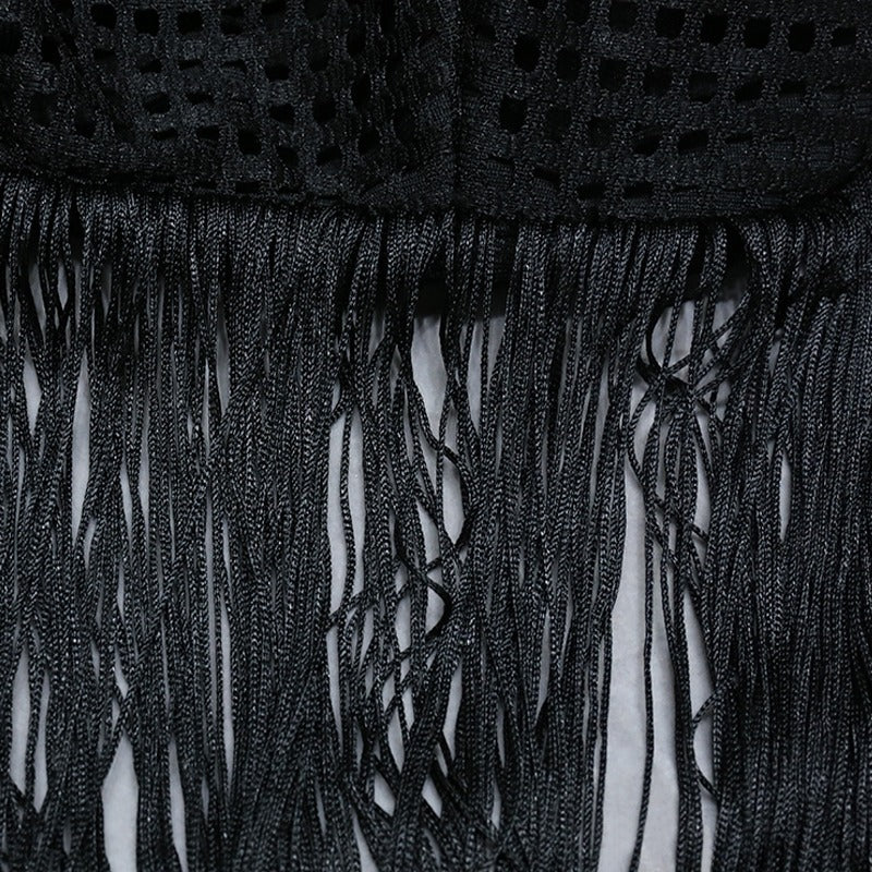 Black Mesh Maxi Dress - - DYAVOR®