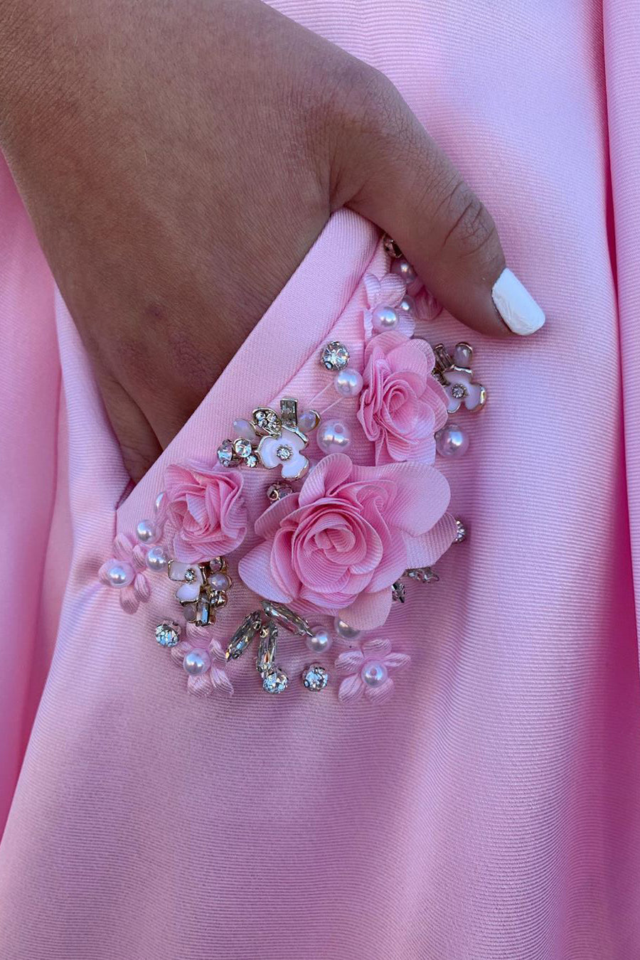 Elegant Straps A-Line Pink Long Prom Dress with Beaded Pockets - Prom Dresses - DYAVOR®