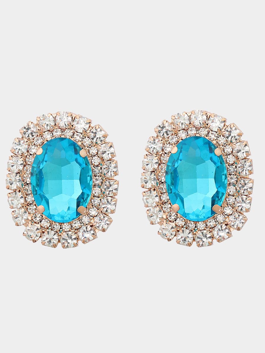 Round Rhinestone Party Earrings MSE00133 - Earrings - DYAVOR®