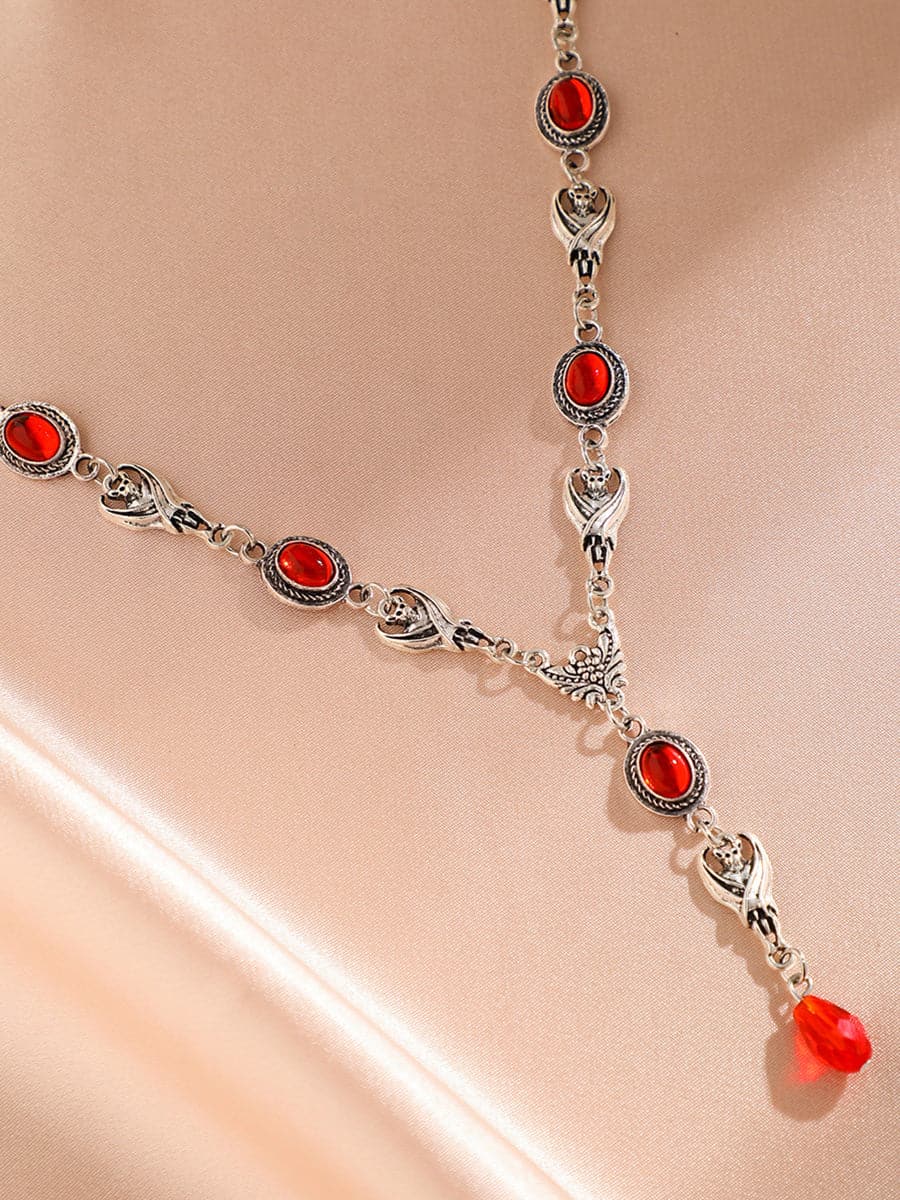 Halloween Demon Gemstone Gothic Necklace MSE00166 - Earrings - DYAVOR®